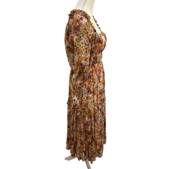 En Saison Women's Medium Candela Floral Square-Neck Ruffle-Tier Midi Dress NWT - Picture 8 of 11